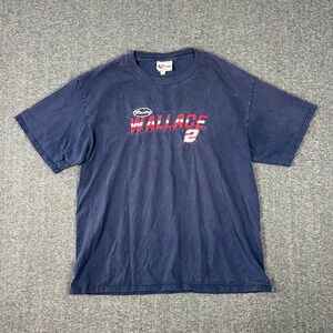 Vintae NASCAR Racing Rusty Wallace T-Shirt Mens XL Navy Chase Authentics